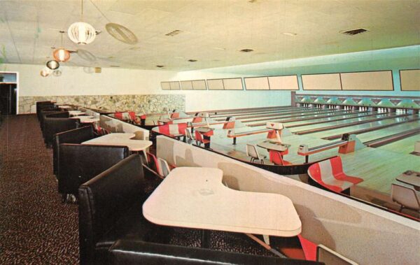 Downey California Downey Bowl Bowling Alley Interior Postcard AA102793