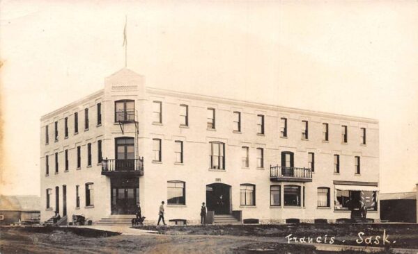 Francis Saskatchewan Canada Main Street Business Block Real Photo PC AA102794