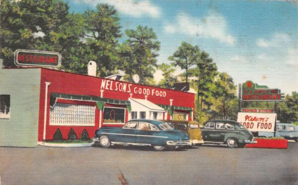 Selma North Carolina Nelsons Good Food Restaurant Vintage Postcard AA102799