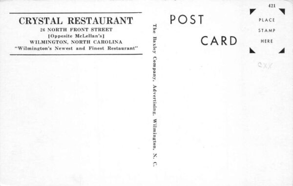 Wilmington North Carolina Crystal Restaurant Dining Room Interior PC AA102804 - Image 2
