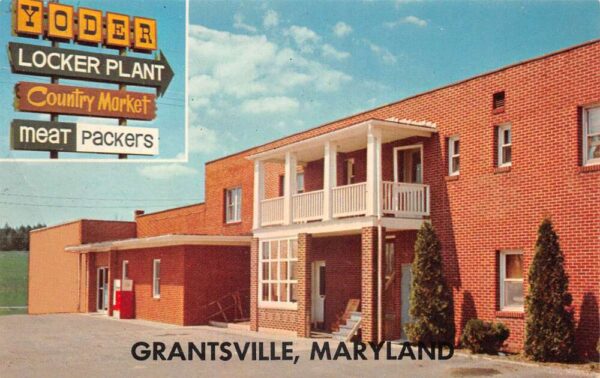 Grantsville Maryland Yoder Locker Plant Country Market Vintage Postcard AA102814