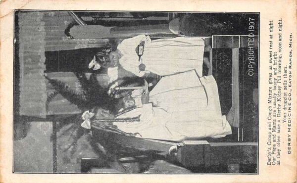 Eaton Rapids Michigan Derby Medicine Co Girls with Dolls Postcard AA102818