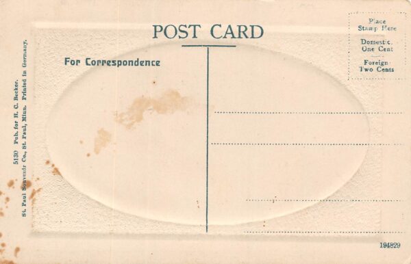 Olivia Minnesota Renville County Jail, B/W Lithograph, Vintage Postcard U24175 - Image 2