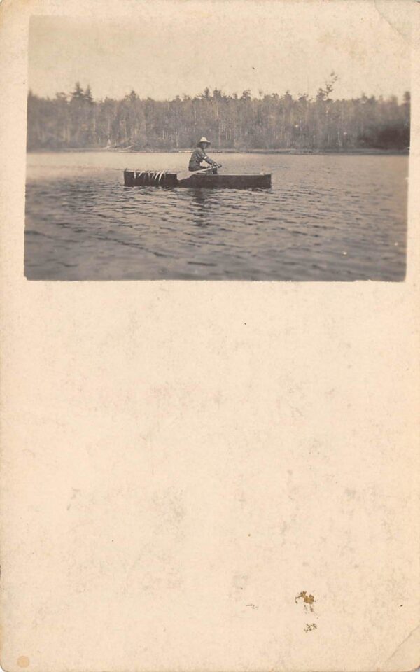 Pipestone Minnesota Canoeing Scene, Real Photo, Vintage Postcard U24186