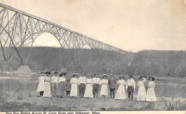 Stillwater Minnesota New Soo Bridge Across St. Croix River, Vintage PC U24210