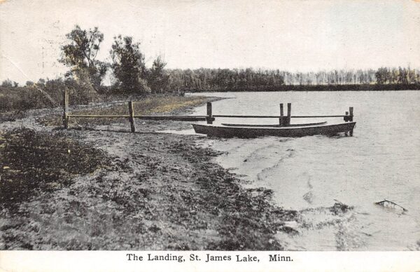 St. James Minnesota The Landing, St. James Lake, Color Lithograph, PC U24217