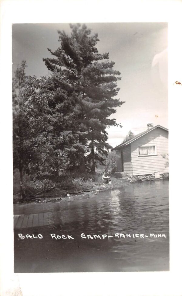 Ranier Minnesota Bald Rock Camp, Real Photo, Vintage Postcard U24220