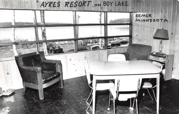 Remer Minnesota Ayres Resort On Boy Lake, Real Photo, Vintage Postcard U24225
