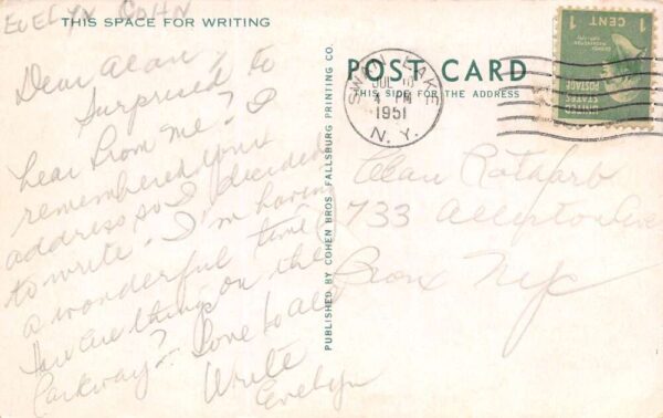 Swan Lake New York The Fieldston, Vintage Postcard U24239 - Image 2