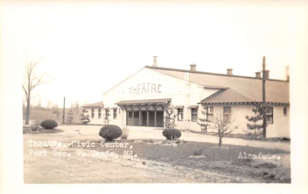 Fort Meade Maryland Theatre, Civic Center, Real Photo, Vintage Postcard U24242