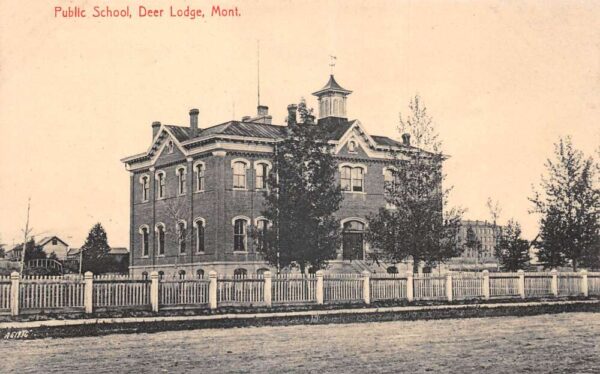 Deer Lodge Montana Public School Vintage Postcard AA102827