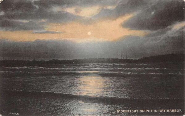 Bay Harbor Michigan Moonlight on the Bay Scenic View Vintage Postcard AA102834