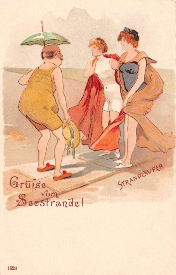 Seestrande Germany Grusse aus Bathing Beauties Beach Scene Postcard AA102840