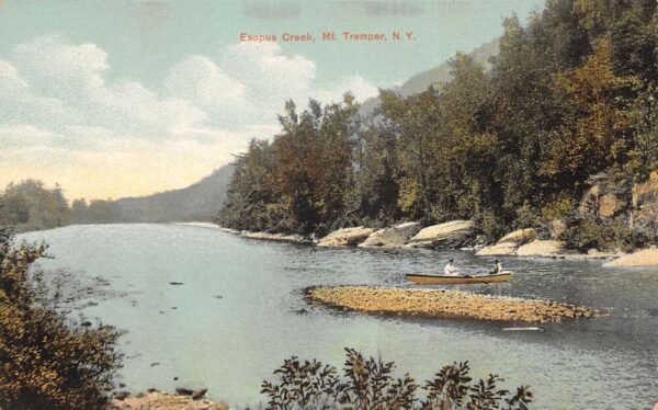 Mount Tramper New York Esopus Creek Canoeing Scenic View Postcard AA102847
