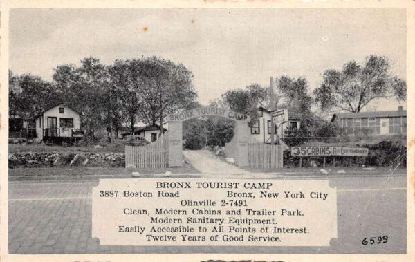 Bronx New York City Bronx Tourist Camp Vintage Postcard AA102848