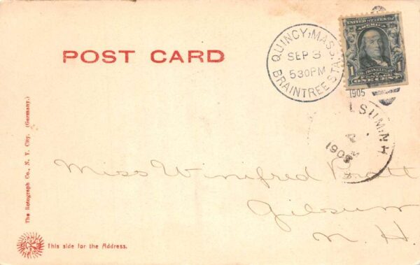 South Braintree Massachusetts Soldiers Monument Vintage Postcard AA102851 - Image 2