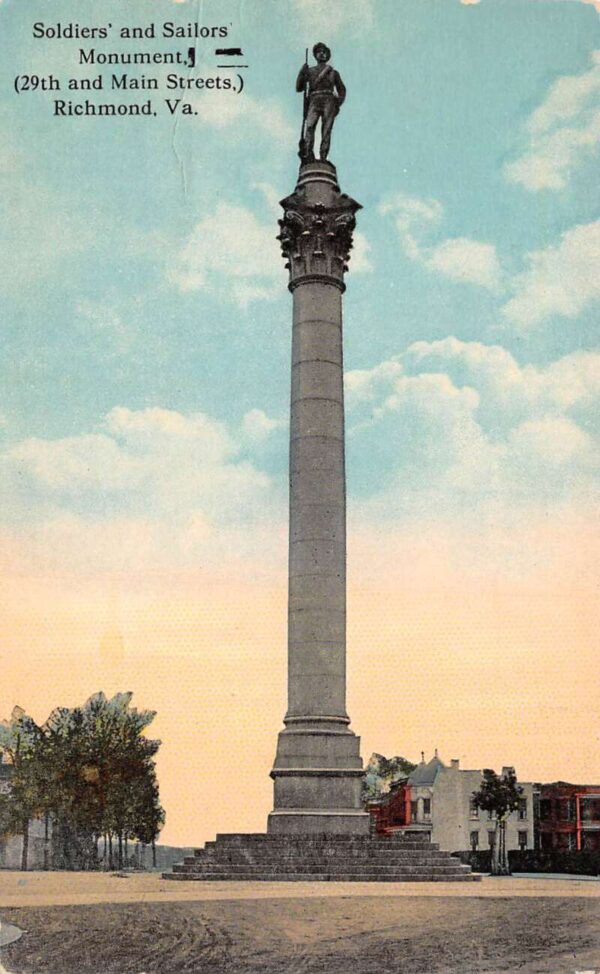 Richmond Virginia Soldiers and Sailors Monument Vintage Postcard AA102853