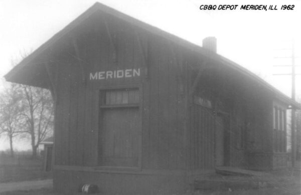 Meriden Illinois CB & Q Depot, 1962, Real Photo, Vintage Postcard U24265