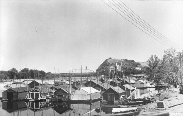 Prescott Wisconsin Town View, By The Water, Real Photo, Vintage Postcard U24290