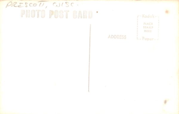 Prescott Wisconsin Town View, By The Water, Real Photo, Vintage Postcard U24290 - Image 2