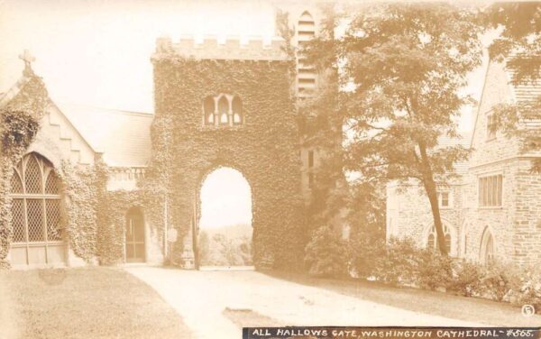 Washington DC Washington Cathedral All Hallows Gate Real Photo Postcard AA102868