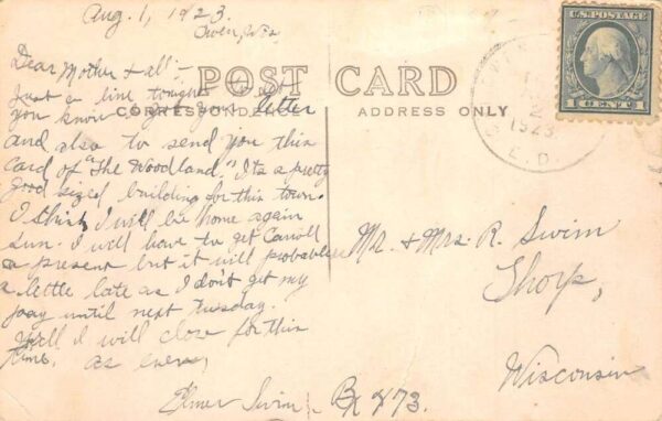 Owen Wisconsin Woodland Hotel Real Photo Vintage Postcard AA102891 - Image 2