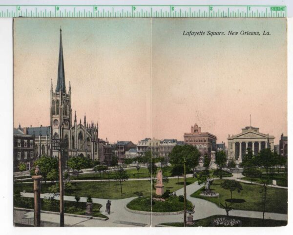 New Orleans Louisiana Lafayette Square Bi-Fold Vintage Postcard AA102896