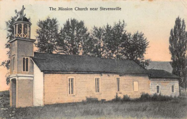 Stevensville Montana St Marys Mission Church Vintage Postcard AA102907