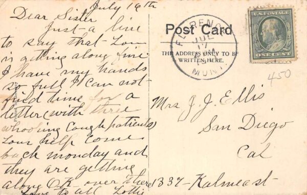 Stevensville Montana St Marys Mission Church Vintage Postcard AA102907 - Image 2
