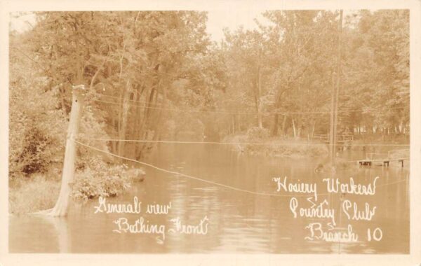 Virginia Hosiery Workers Country Club Bathing Beach Real Photo Postcard AA102912