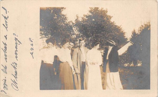 Abingdon Maryland Ladies and Men in Garden People Real Photo Postcard AA102917