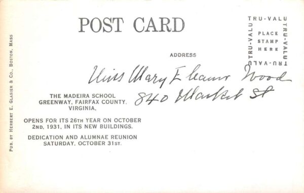 Greenway Virginia Madeira School Birds Eye View Real Photo Postcard AA102920 - Image 2