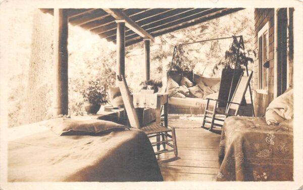 Onawa Maine Cabin Sleeping Porch Real Photo Vintage Postcard AA102931