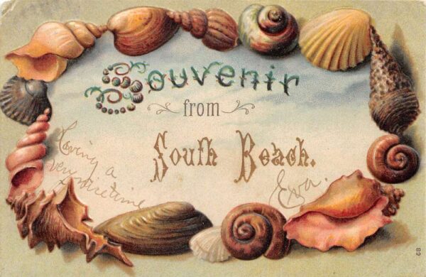 South Beach Staten Island New York Shell Border Greetings Rosebank PC AA102948