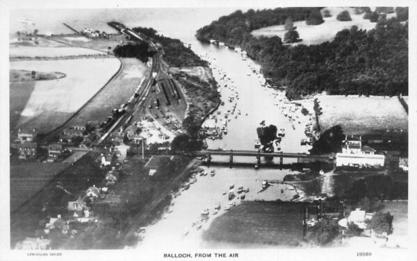 Balloch Scotland Aerial View Real Photo Vintage Postcard AA102999