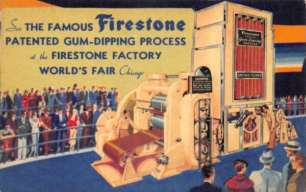 Chicago Worlds Fair Firestone Tires Exhibit Gum Dipping Machine PC AA103005