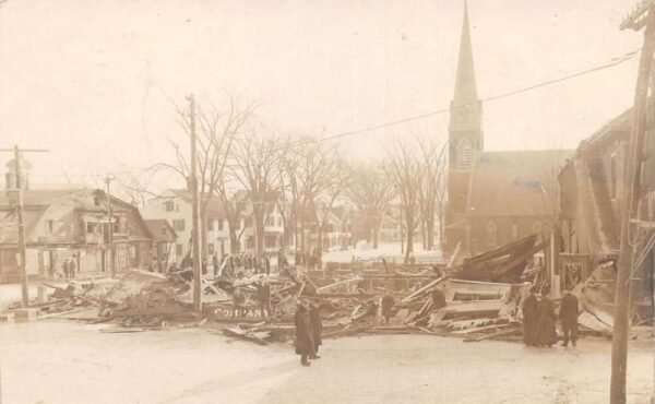 Farmington New Hampshire Fire Disaster Ruins Real Photo Postcard AA103246