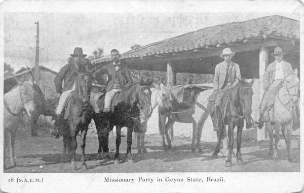 Goyaz State Brazil Missionary Party on Horses Vintage Postcard AA103448