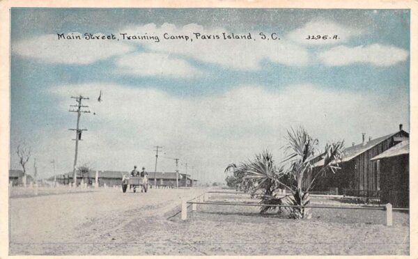 Pavis Island South Carolina Training Camp Main Street Vintage Postcard AA103452