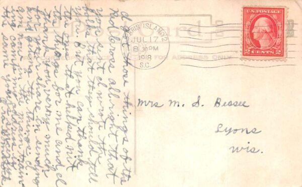Pavis Island South Carolina Training Camp Main Street Vintage Postcard AA103452 - Image 2