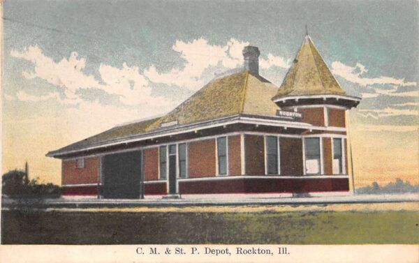 Rockton Illinois CM and St P Depot Train Station Vintage Postcard AA103454