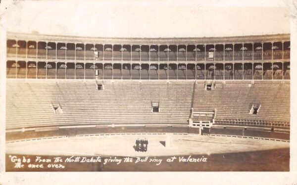 Valencia Spain USS North Dakota Sailors in Bull Ring Real Photo PC AA103462