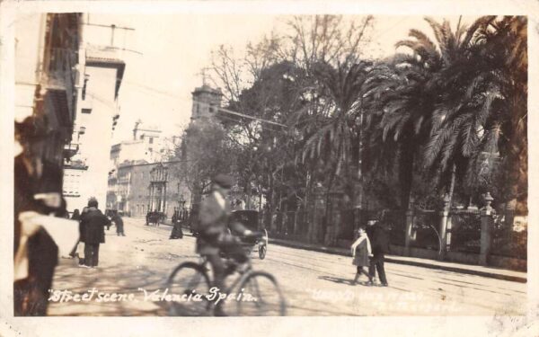 Valencia Spain Street Scene Bicycle Real Photo Postcard AA103463