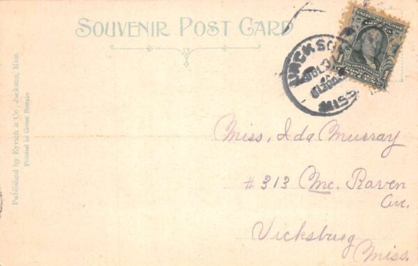 Jackson Mississippi Old Capitol Vintage Postcard AA103470 - Image 2