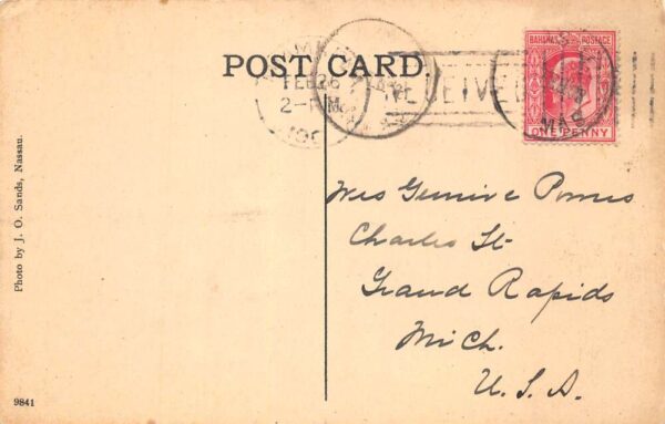 Nassau Bahamas Frederick Street Vintage Postcard AA103479 - Image 2