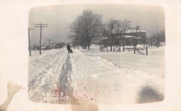 New Haven New York Gyles Residence Winter Snow Scene Real Photo PC AA103503