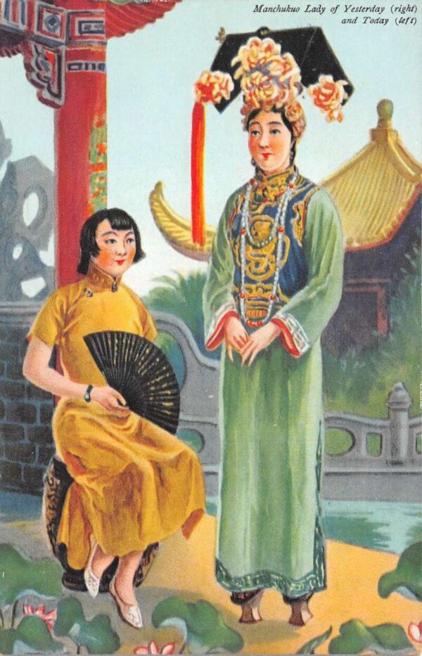 Manchukuo Manchuria China Women of Yesterday and Today Postcard AA103516