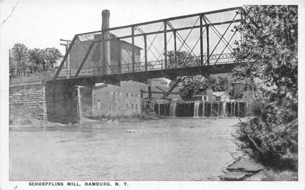 Hamburg New York Schoepflins Mill Scenic View Vintage Postcard AA103529