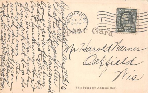 Milwaukee Wisconsin Bechstein's Co Swimming School Vintage Postcard AA103586 - Image 2
