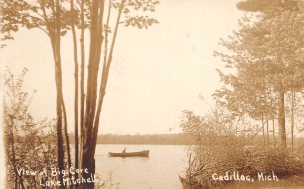 Cadillac Michigan Lake Mitchell Big Cove Real Photo Postcard AA103587